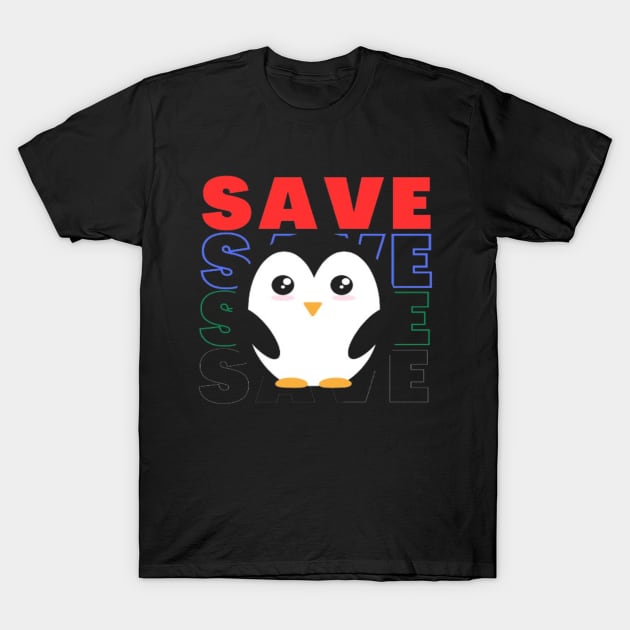 Save Penguin T-Shirt by Jerry the Artist